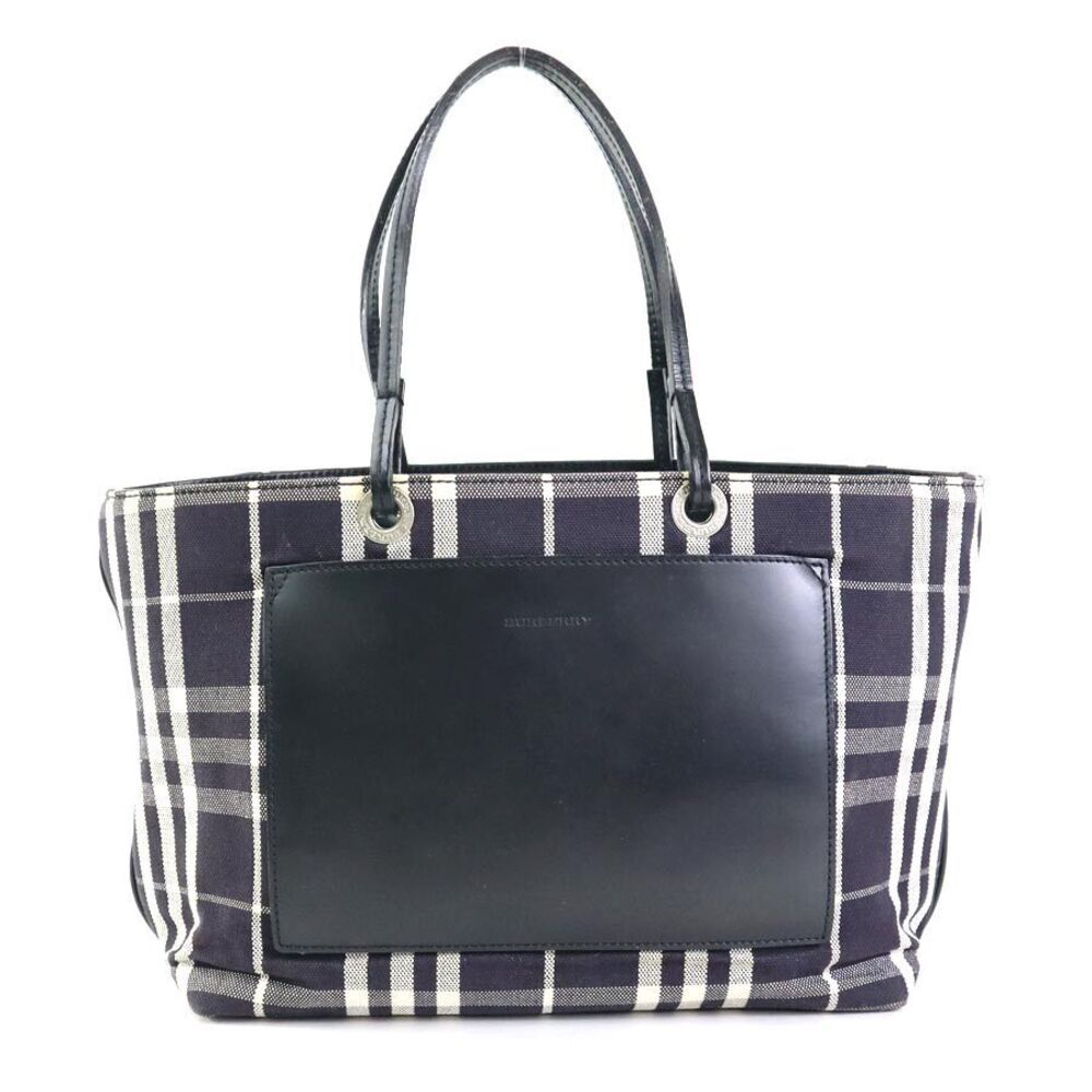 Burberry Handbag Canvas Leather Black - Picture 1 of 4